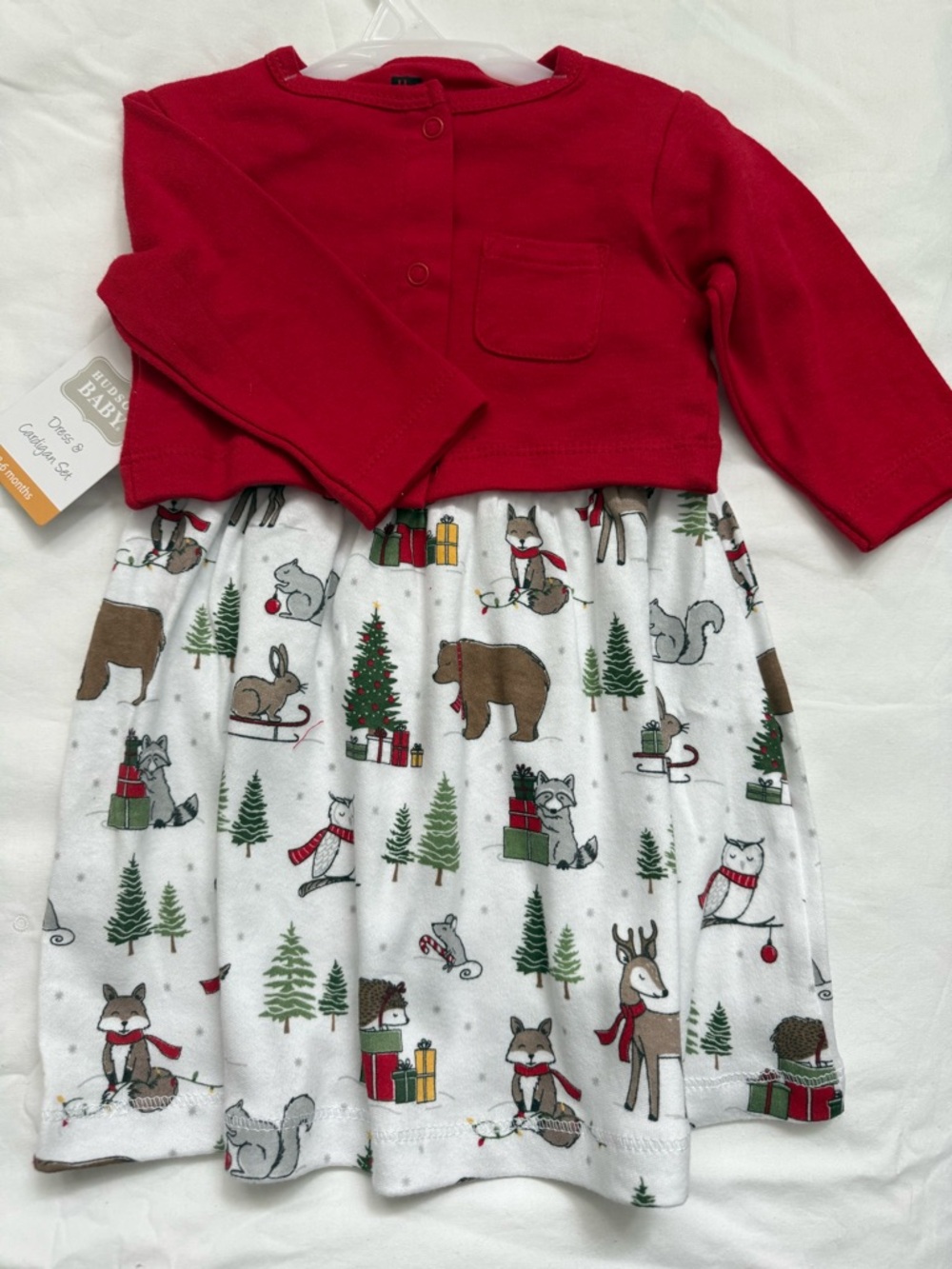 Carter's Red Top Holiday Animal Print Dress